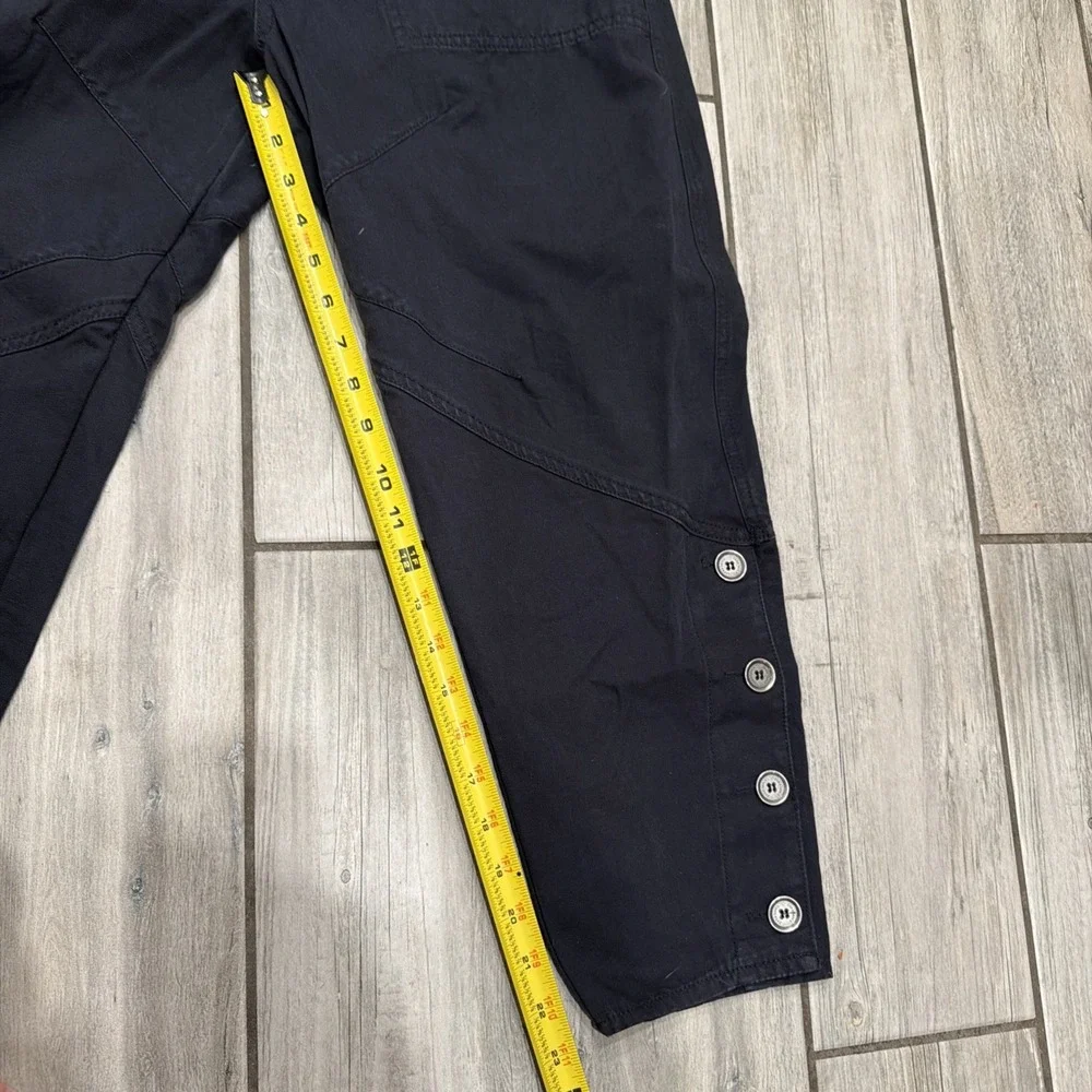 Zara SRPLS Women Cargo Crop Button Pants Black XS